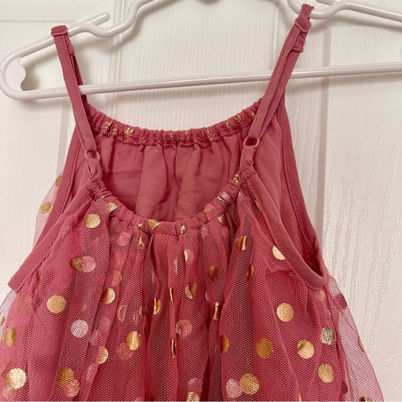Cotton On tulle dress- Mauve with gold metallic dots. Size 3-4 - Picture 5 of 6